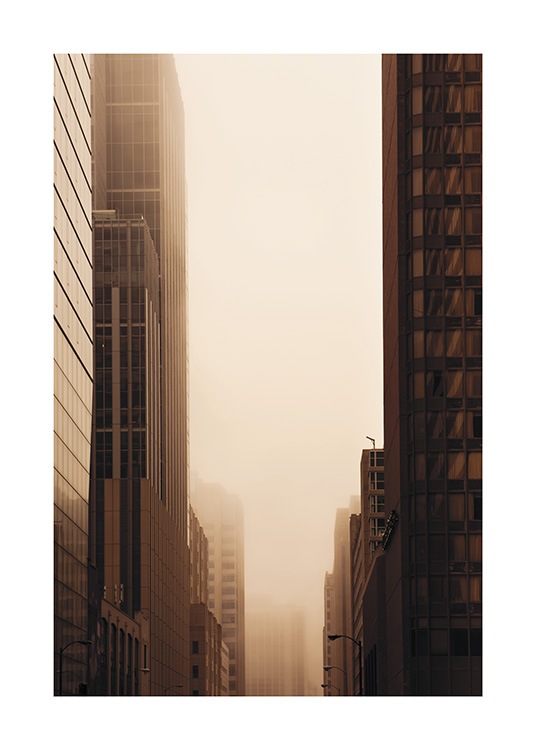  – Foto van mist tussen wolkenkrabbers