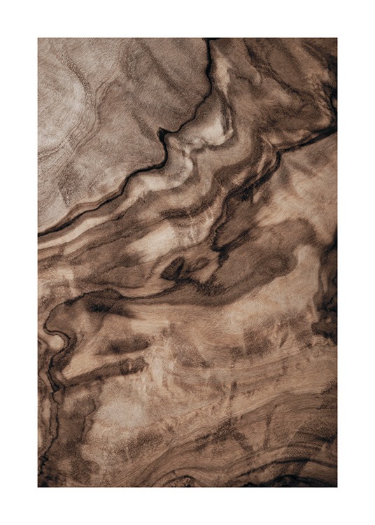  – Foto met close-up van een stuk hout, met richels erin