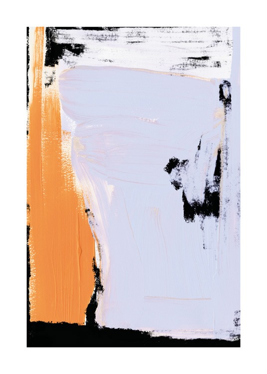  – Illustratie met een abstract patroon in oranje, lila en zwart en wit
