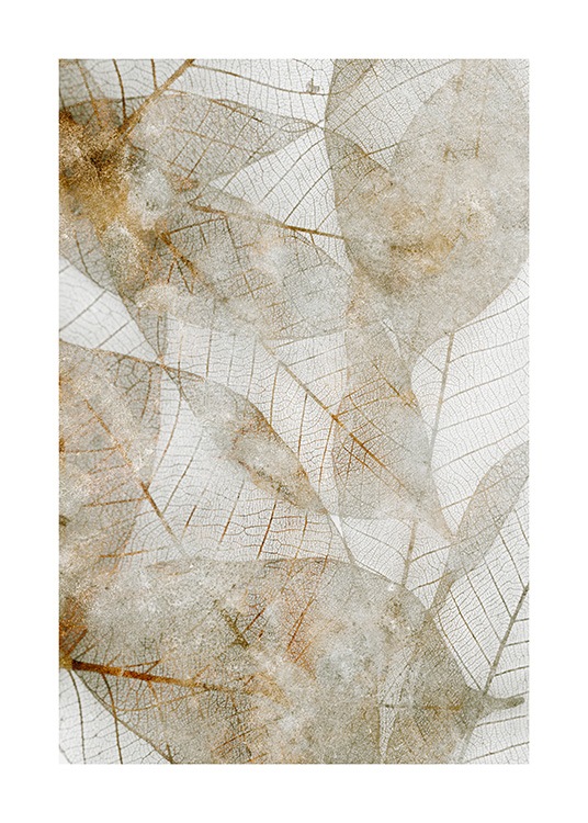  – Foto van beige en gouden abstracte bladeren