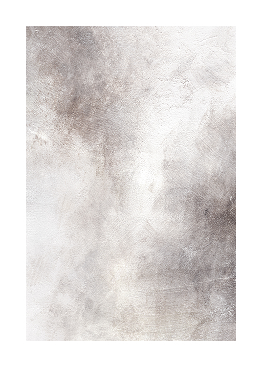  – Schilderij met abstract design in diverse grijstinten met witte details