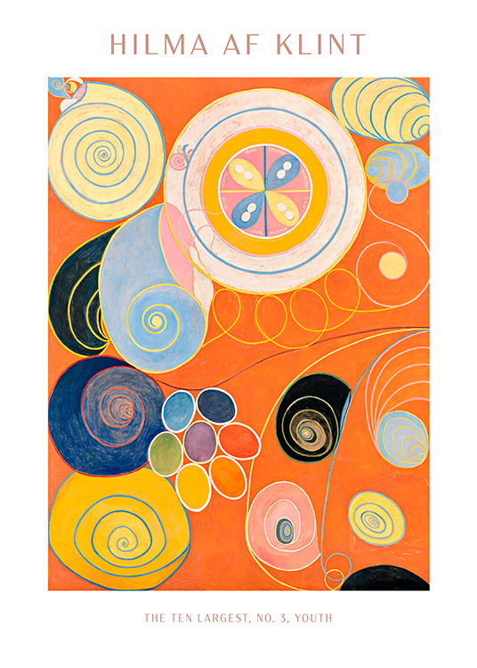 – Hilma Af Klint - The Ten Largest, No. 3, Youth - Een abstracte poster van Hilma Af Klint met een opvallende kleur