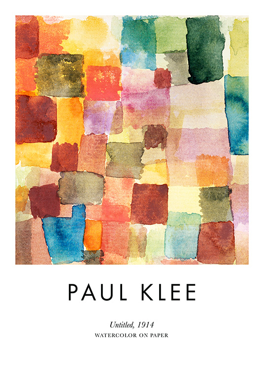 – Paul Klee - Untitled. Een coole poster met vierkantjes in verschillende kleuren en vormen