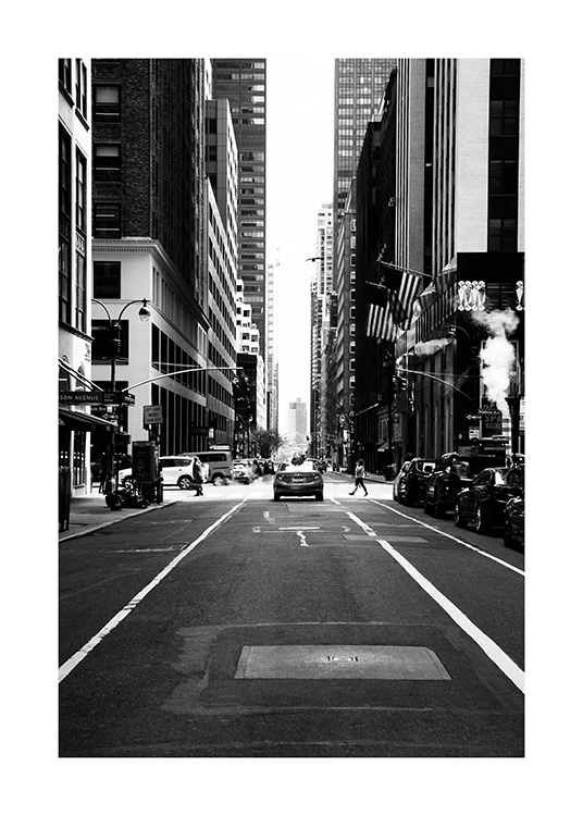 – Foto van een monochrome stedelijke straat