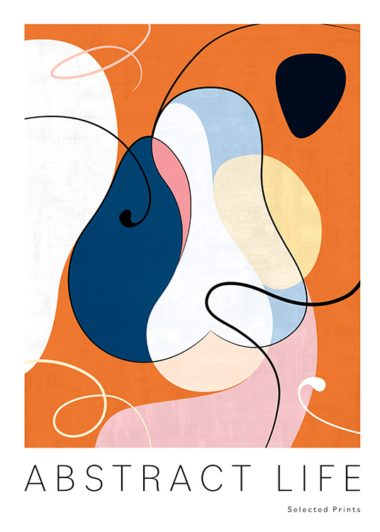 – Funky abstracte kunstposter in vrolijke en trendy kleuren