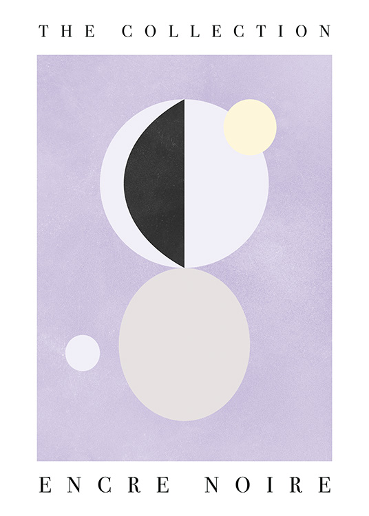 – Abstracte poster van cirkels in pastelkleuren