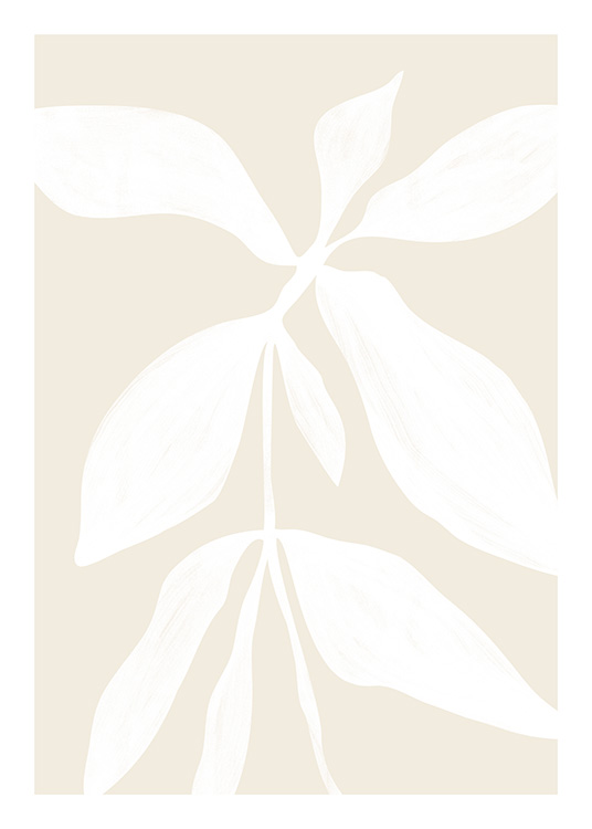 – Poster van een plant met een beige achtergrond