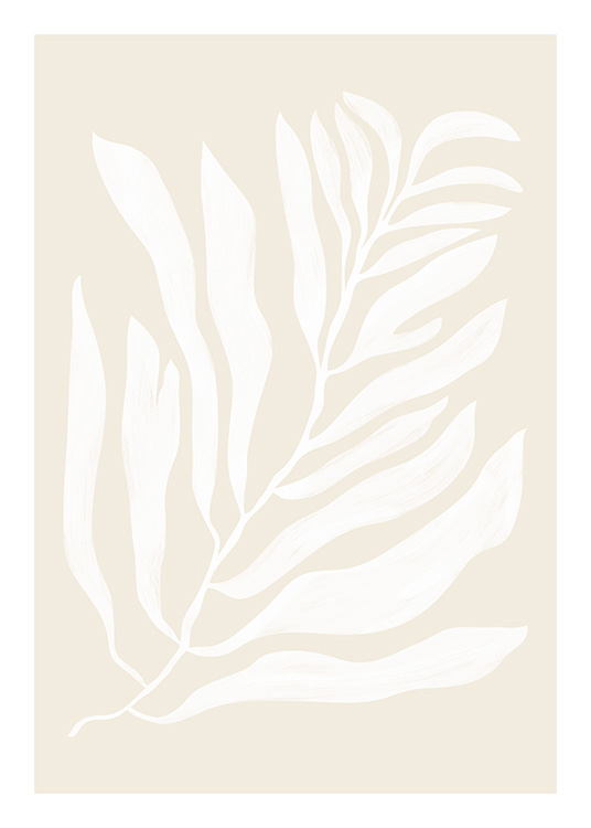 – Poster van een plant met een beige achtergrond
