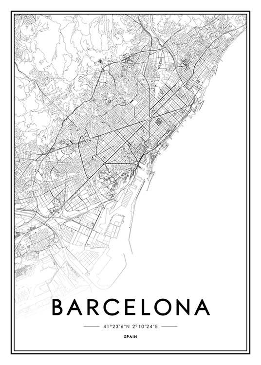 Barcelona Poster / Zwart wit bij Desenio AB (2051)