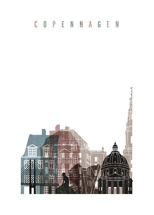 Copenhagen Skyline Poster / Kaarten en steden bij Desenio AB (2141)