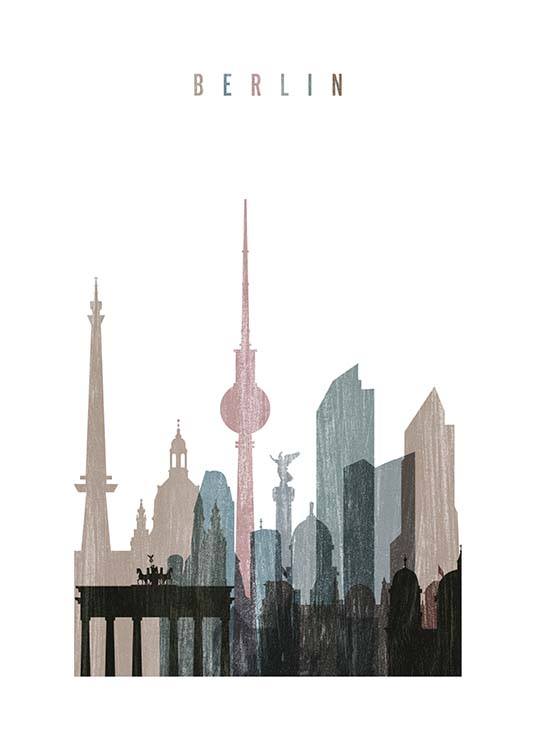 Berlin Skyline Poster / Kaarten en steden bij Desenio AB (2143)