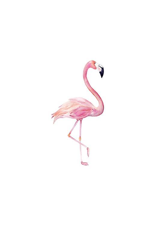 Flamingo Aquarelle  Poster / Kinderposters bij Desenio AB (2222)