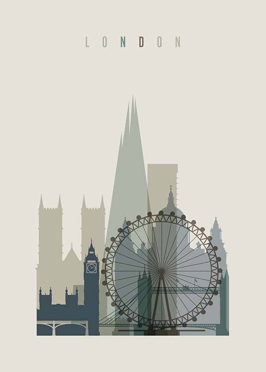 London Skyline Poster / Kaarten en steden bij Desenio AB (2356)