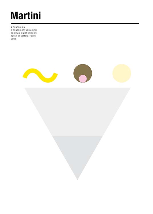 Martini Recipe Poster / Keuken posters bij Desenio AB (2983)