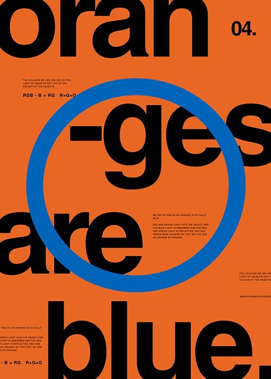 Oranges Are Blue Poster / Grafische posters bij Desenio AB (2986)