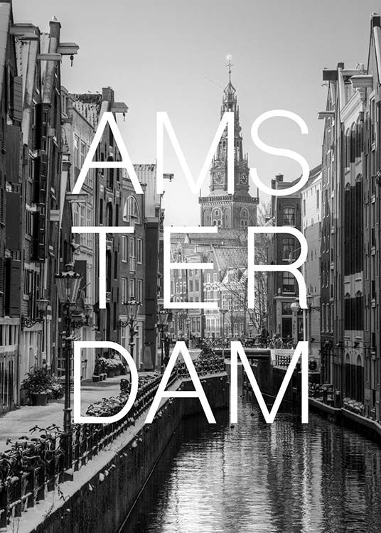 Amsterdam B&W Poster / Zwart wit bij Desenio AB (3846)
