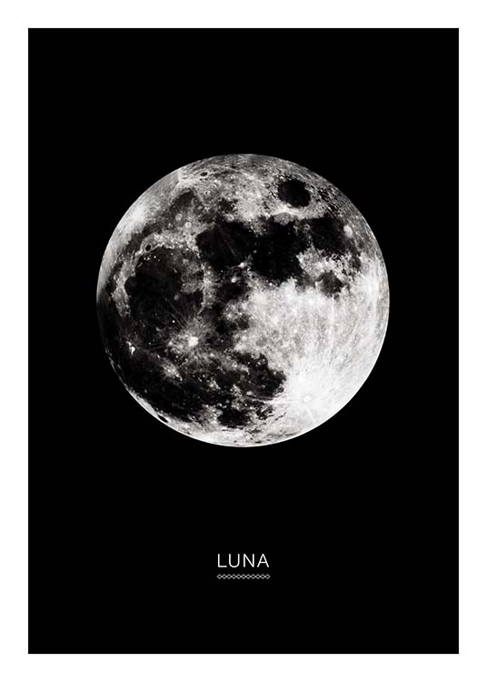 Moon In Black Poster / Kinderposters bij Desenio AB (3865)
