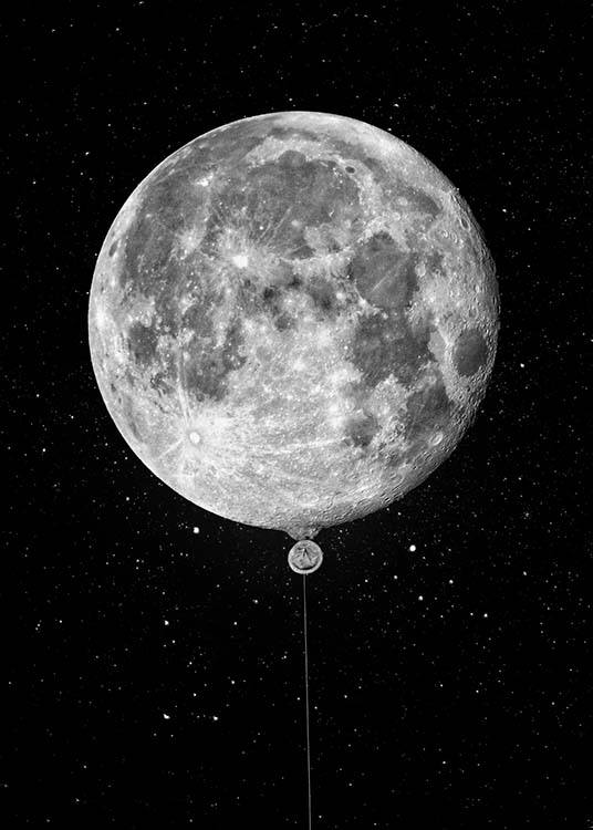 Moon Balloon Poster / Kinderposters bij Desenio AB (3872)