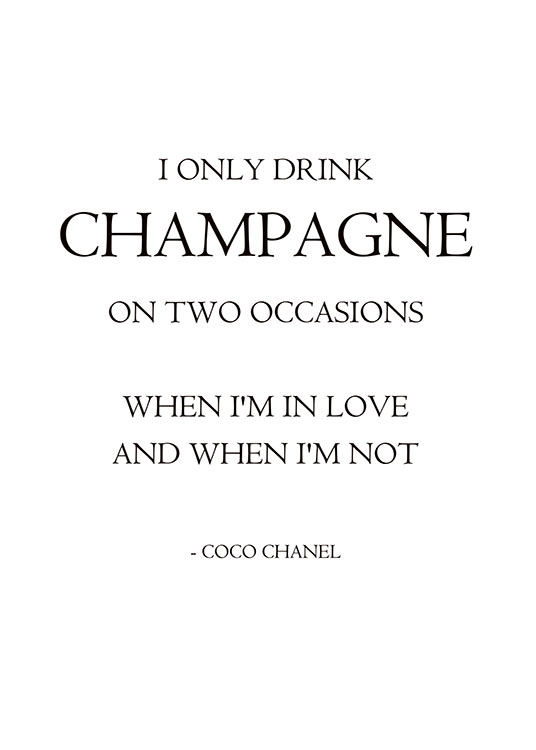I Only Drink Champagne, Posters / Posters met tekst bij Desenio AB (7604)