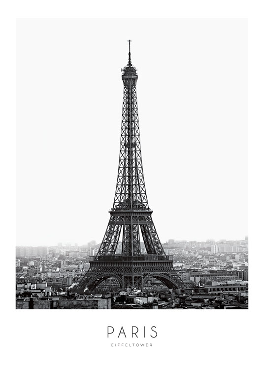 Eiffel Tower, Poster / Zwart wit bij Desenio AB (7824)