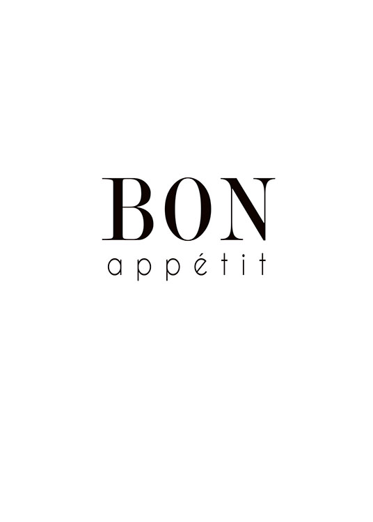 Bon Appetit Text, Poster / Posters met tekst bij Desenio AB (7839)
