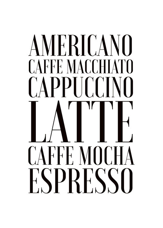 Coffee, Poster / Posters met tekst bij Desenio AB (7897)