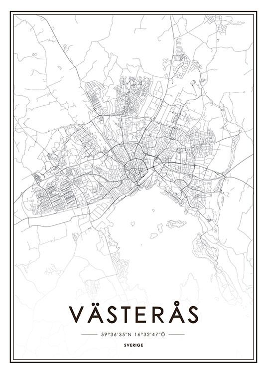 Västerås, Poster / Zwart wit bij Desenio AB (8133)