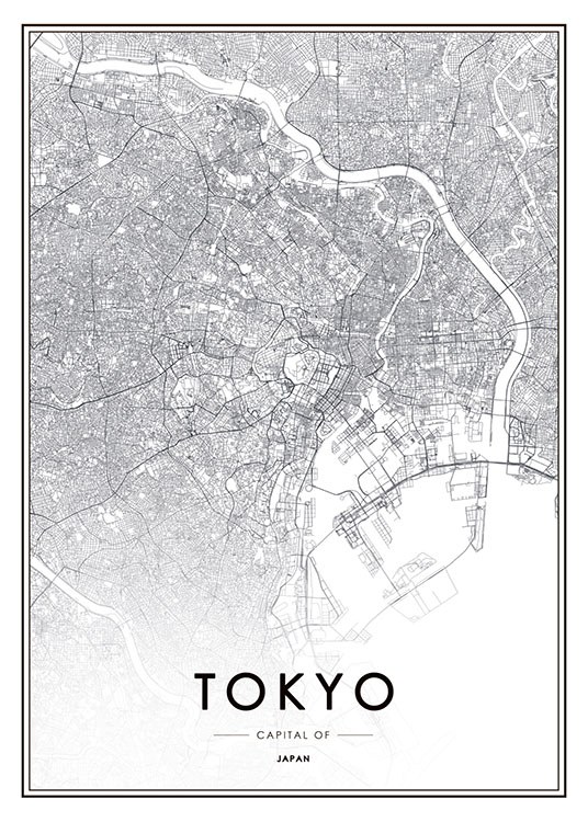 Tokyo, Posters / Zwart wit bij Desenio AB (8135)