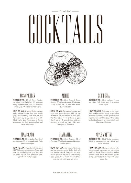 Cocktails, Poster / Keuken posters bij Desenio AB (8227)