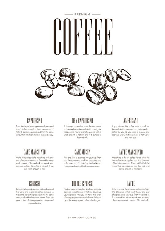 Coffee Type, Poster / Keuken posters bij Desenio AB (8231)