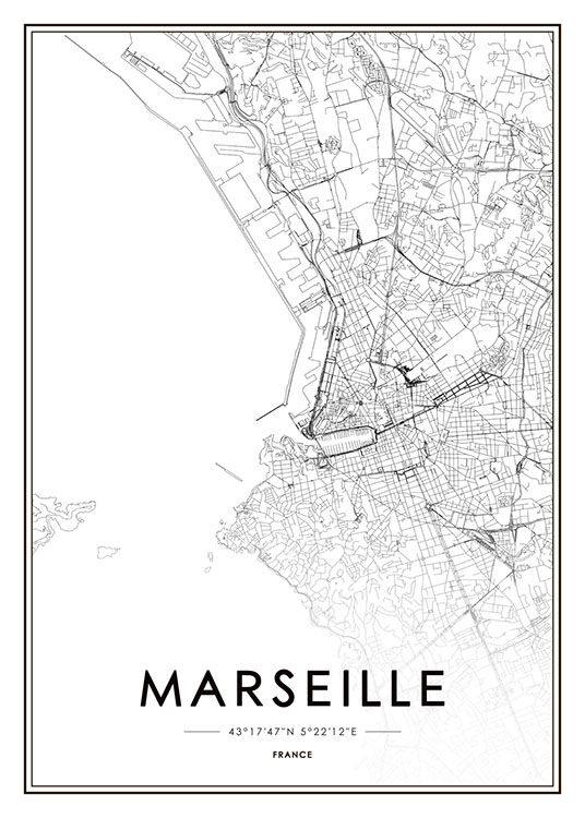 Marseille Poster / Zwart wit bij Desenio AB (8728)