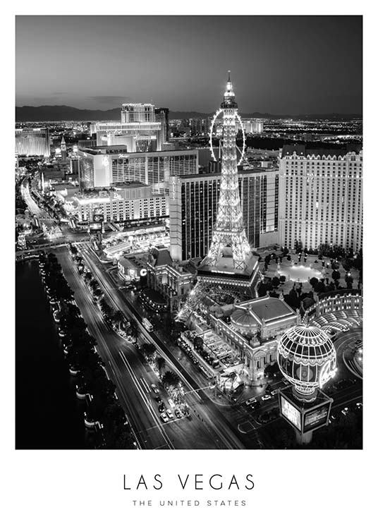 Las Vegas Poster / Zwart wit bij Desenio AB (8922)