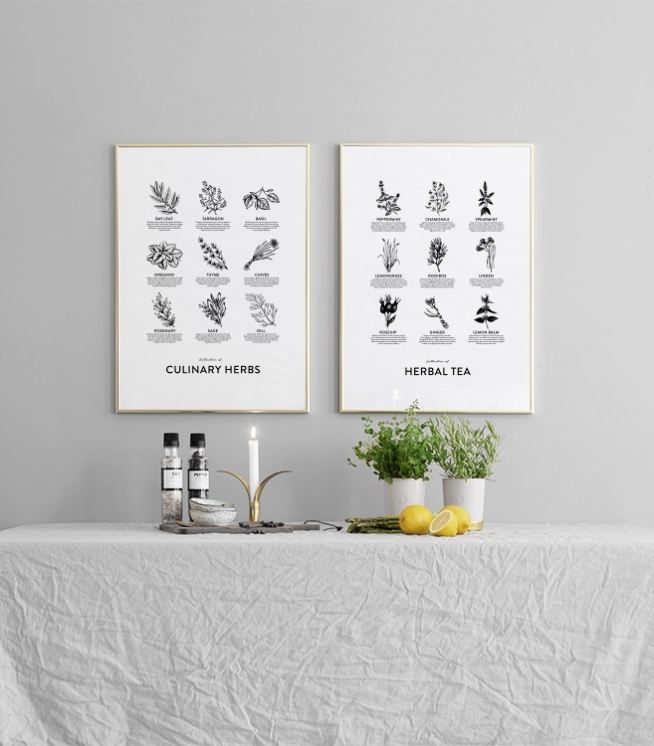 Fotowand en poster collage in de keuken Posters en prints voor de keuken