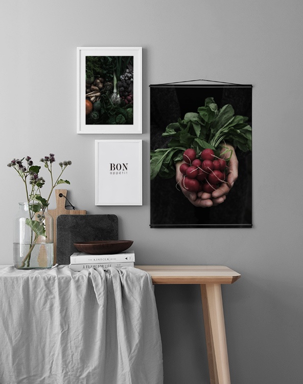 Fotowand en poster collage in de keuken Posters en prints voor de keuken