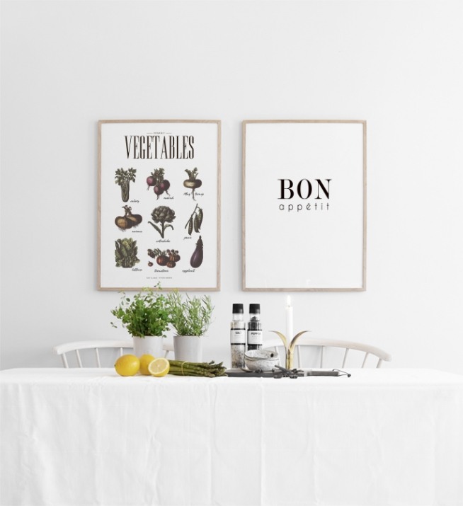 Fotowand en poster collage in de keuken Posters en prints voor de keuken