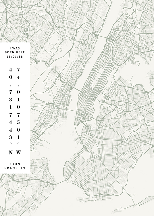  – Groene en lichtgrijze stadsplattegrond met letters en cijfers in een vak