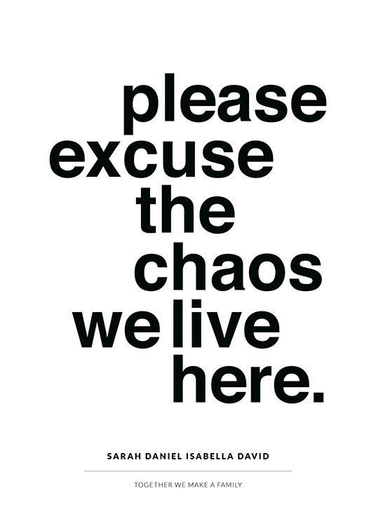 Excuse the Chaos Personal Poster / Humor bij Desenio AB (pp0240)