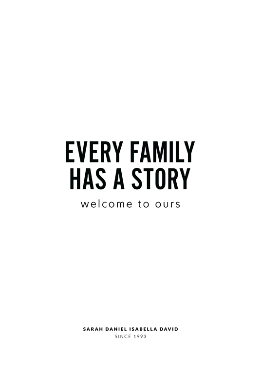  – Quote over het verhaal van je familie in zwarte tekst tegen een witte achtergrond