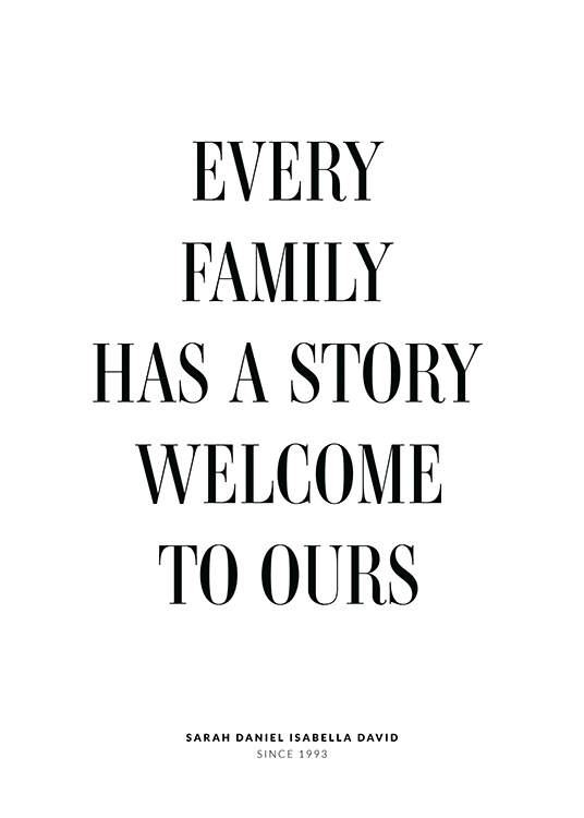  – Quote in zwart geschreven over het verhaal van je familie, tegen een witte achtergrond