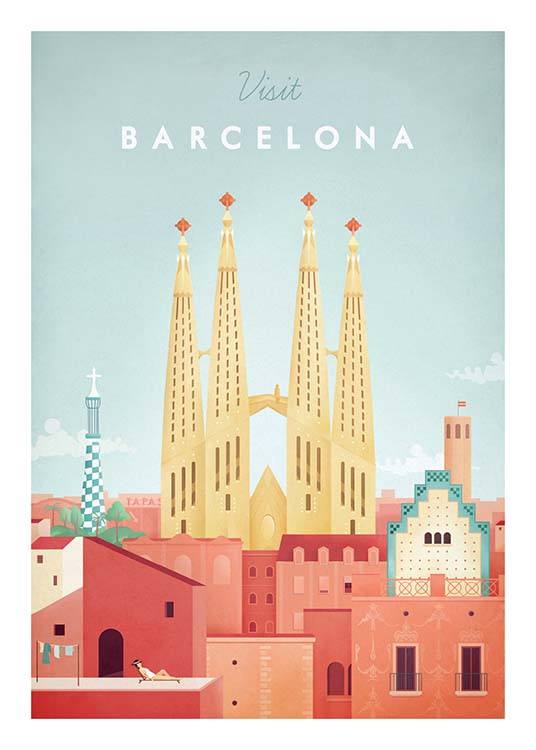 Barcelona Travel Poster / Vintage bij Desenio AB (pre0006)