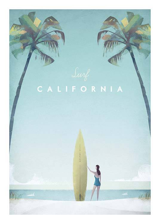 California Travel Poster / Vintage bij Desenio AB (pre0008)