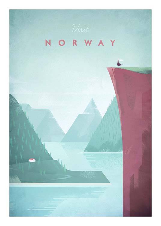 Norway Travel Poster / Vintage bij Desenio AB (pre0012)