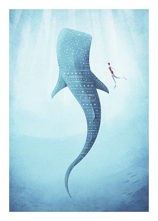 Whale Shark Poster / Vintage bij Desenio AB (pre0040)
