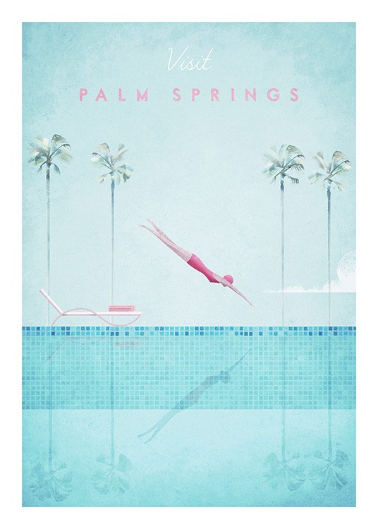 Visit Palm Springs Poster / Vintage bij Desenio AB (pre0043)