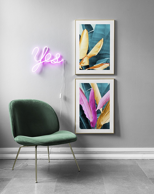 Trendy hal met neonkleuren