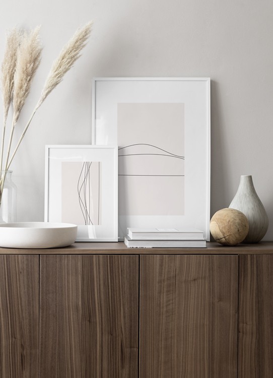 Mooie set posters met minimalistische line art, voor slaapkamers