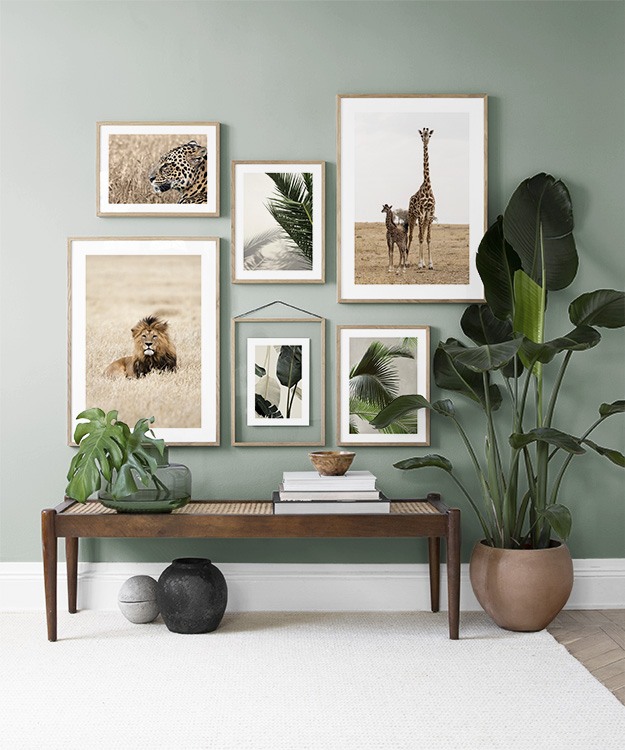 Groene woonkamer met planten