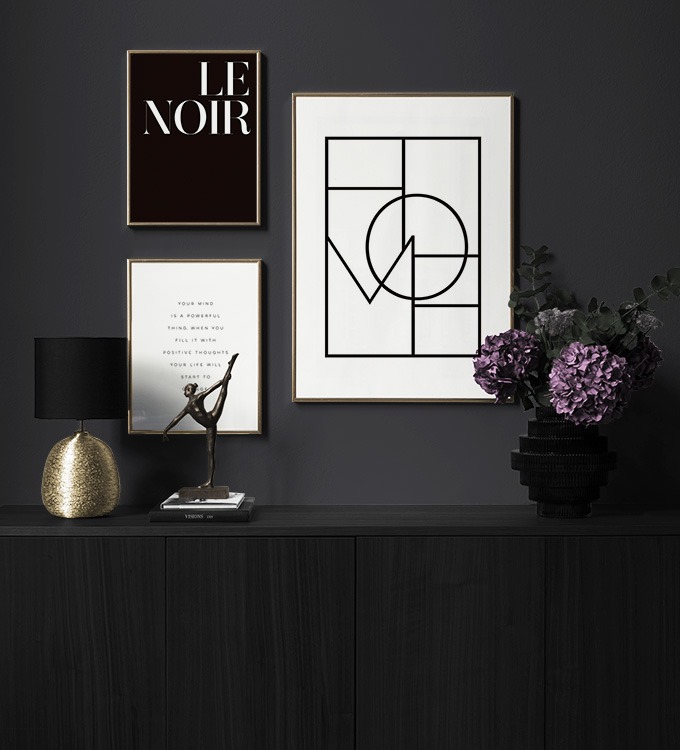 Minimalistische fotowand in zwart-wit