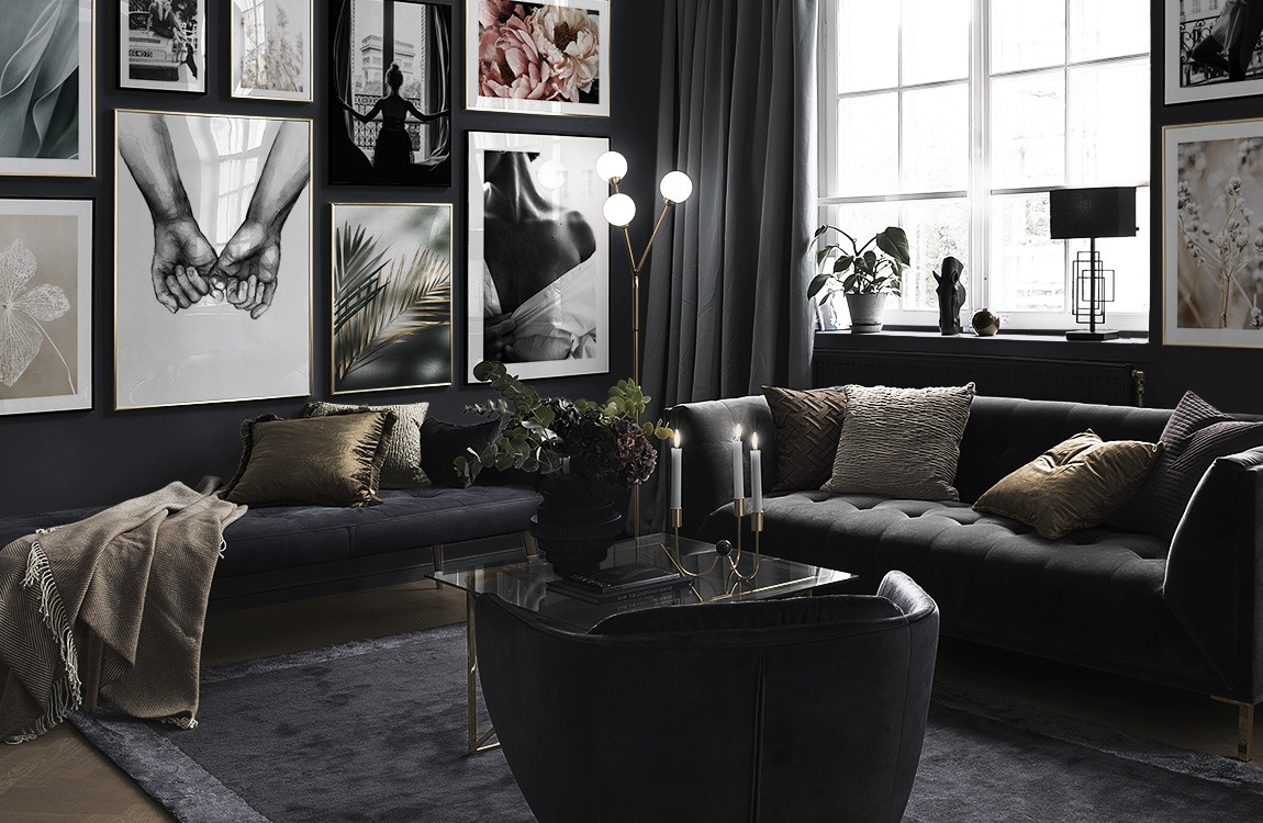 Fotokunst en botanisch in woonkamer
