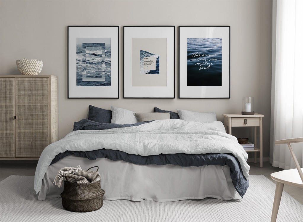 Ocean art fotowand trio